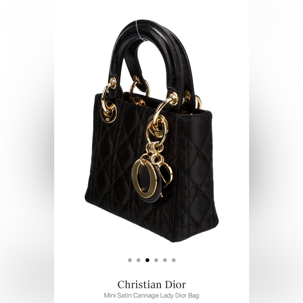 Vintage Lady Dior silk and gold hardware